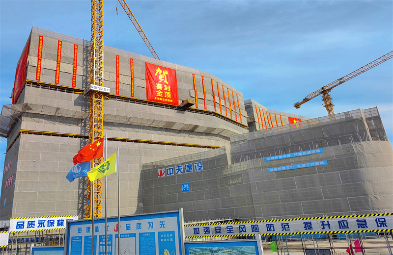 2024年10月30日，龙8国际三建上海新华泰医院项目主体封顶。